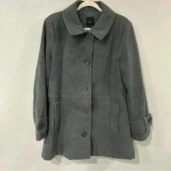 Braetan Grey Peacoat Button Down Jacket Women’s Size Large - Picture 1 of 7